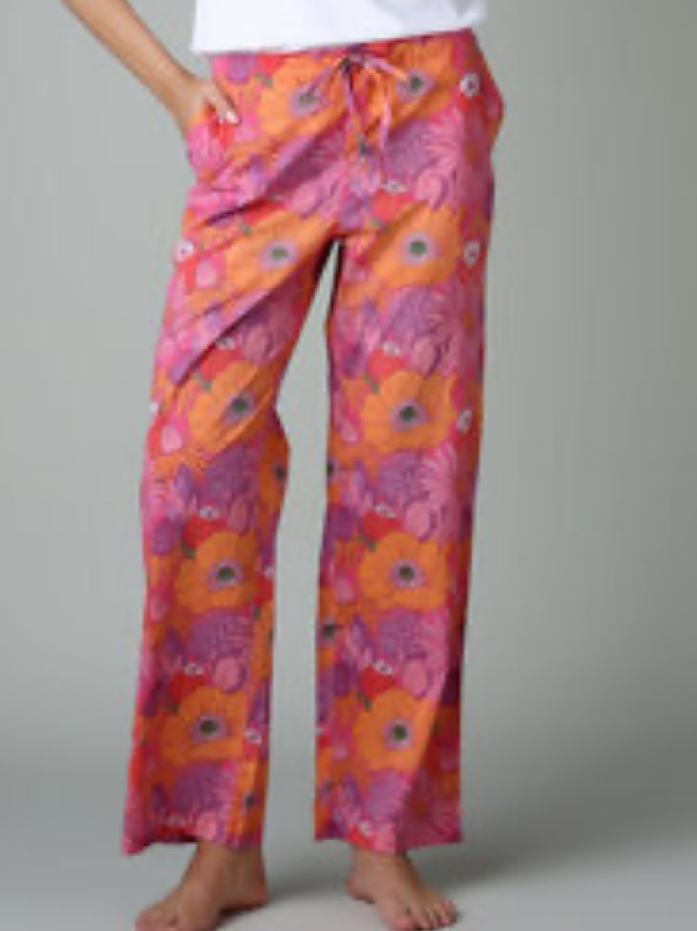 crafted by managing Bright Floral Pink and Orange Lounge Pants XL